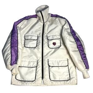 Vintage 70's ARCTIC Wear Womens White Ski and Snow Jacket Coat Size Large